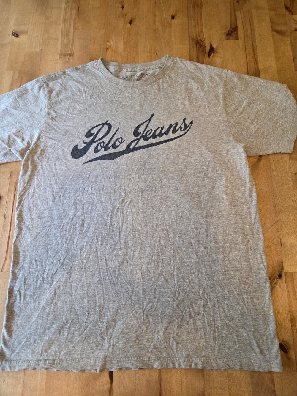 Vintage Polo Jeans Co. Ralph Lauren Gray Script Logo T-Shirt - Size L